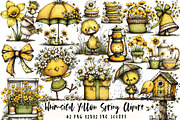 Whimsical Yellow Spring Clipart, an Illustration by OK Design (Thumbnail 1 of 6)
