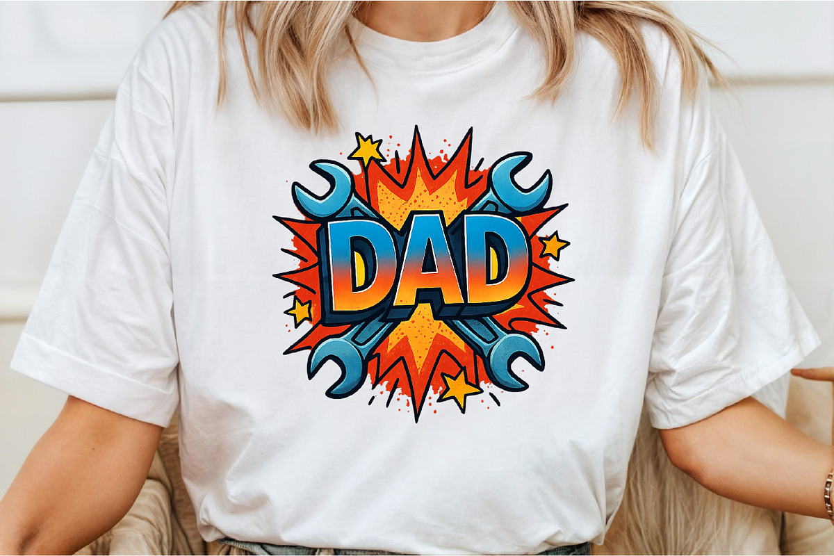 DAD Comic Style Sublimation PNG, an Illustration by DreamCafeArt (Photo 2 of 7)