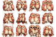 Valentine Owl Couple Clipart, an Illustration by Designking (Thumbnail 3 of 5)