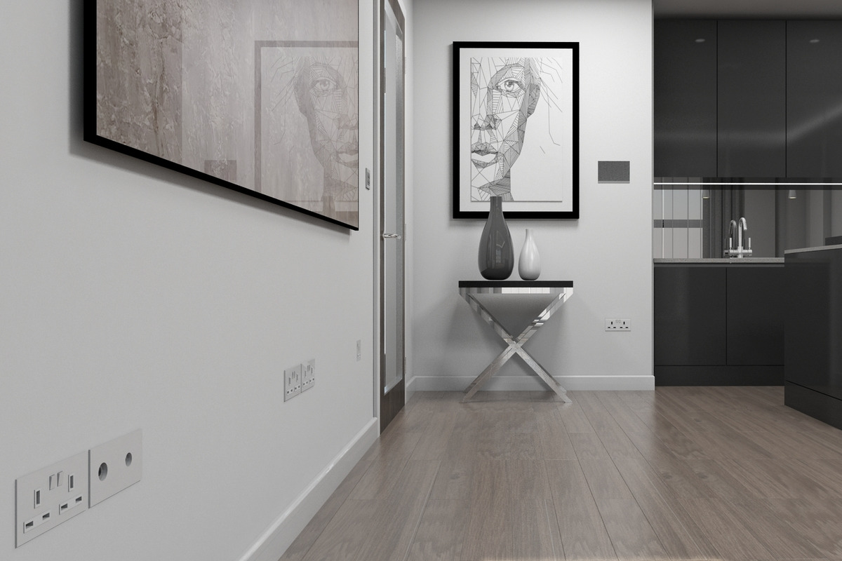3D Living Room Kitchen Interior, an Architecture 3D Model by Giimann (Photo 5 of 9)