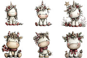 Christmas Unicorn Clipart, an Illustration by CraftArtStudio (Thumbnail 3 of 6)