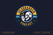 Skull Headbanger Podcast Logo, a Branding & Logo Template by muhisya (Thumbnail 1 of 2)
