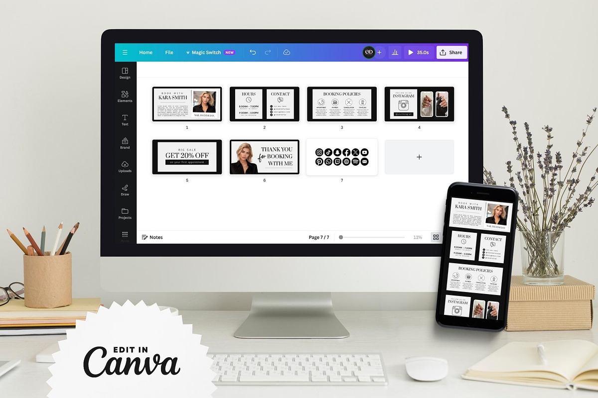 Nail Tech Acuity Scheduling • Canva, a Websites & App Template by OniriqveDesigns (Photo 5 of 8)