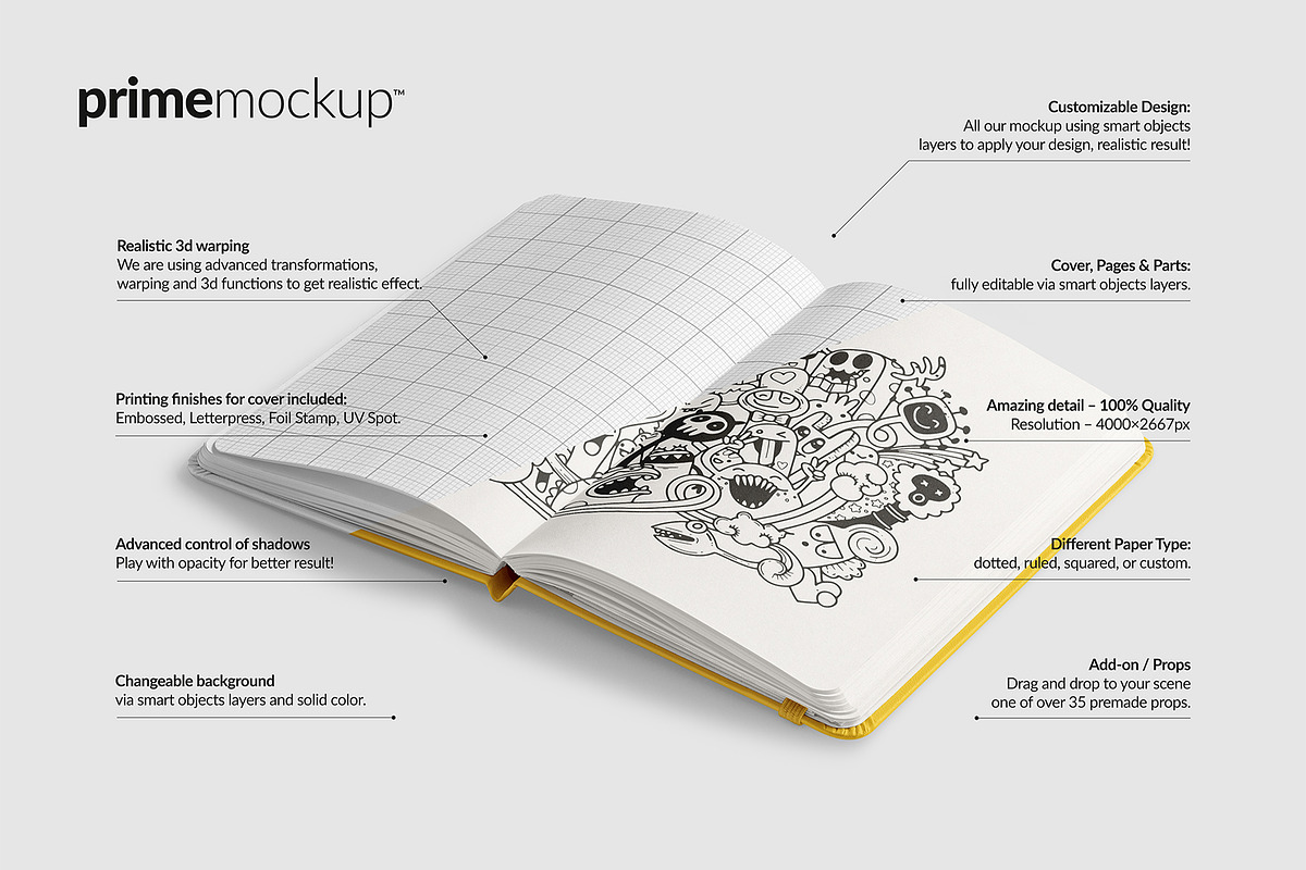 Leather Notebook Hardcover Mockup, a Books & Magazine Mockup by PrimeMockup (Photo 4 of 16)