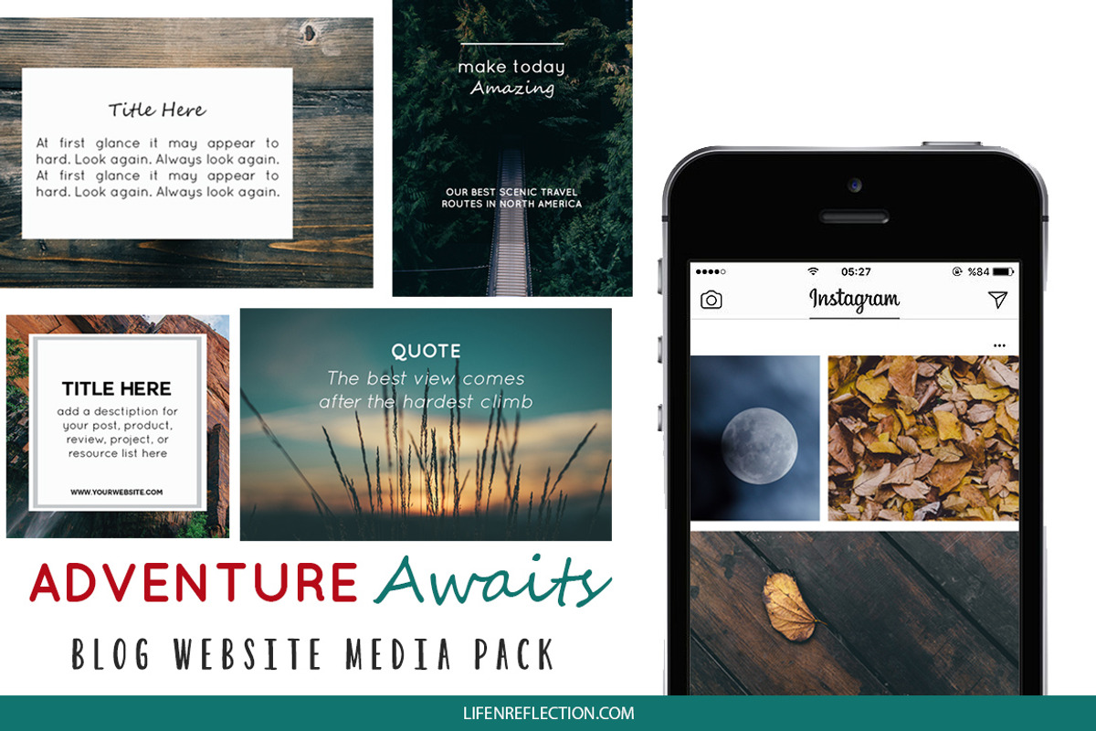Blog Media Pack: Adventure Awaits, a Social Media Template by lifenreflection (Photo 3 of 3)