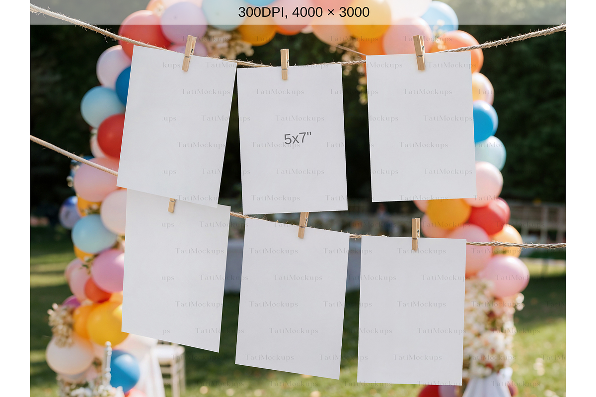 Hanging Seating Chart Cards Mockup, an Advertising Mockup by TatiMockup (Photo 2 of 4)