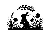 Garden Bunny Silhouette Bundle, an Illustration by jahid234 (Thumbnail 11 of 48)