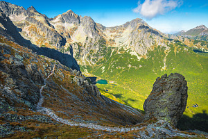 Zelene Pleso lake view from the path