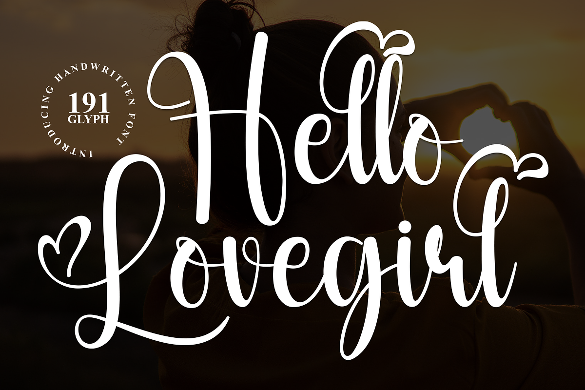 Hello Lovegirl | Script Font, a Handwritten Font by Scratchones (Photo 1 of 9)