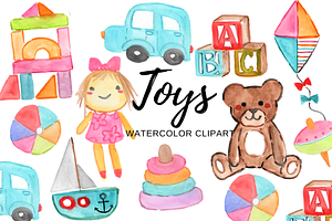 Watercolor toy clipart