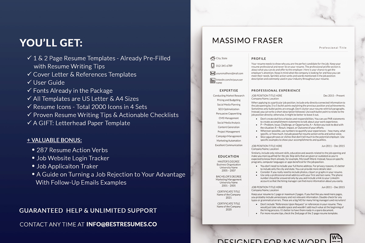 Modern Minimalist Resume Template, a Resume Template by BestResumes.Co (Photo 4 of 10)
