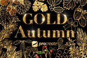 Procreate Gold Autumn Metallic Brush, a Brush Add-On by Fashion Workshop Bkk (Thumbnail 1 of 13)
