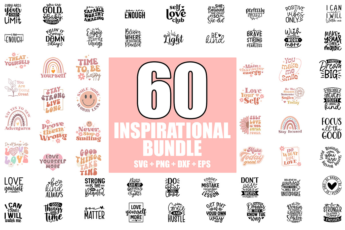 Inspirational Quotes SVG Bundle, an Illustration by ZoomkSVG (Photo 1 of 7)