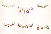 Festive Christmas Bauble Garland Cli, an Illustration by CrexoraLab (Thumbnail 3 of 5)