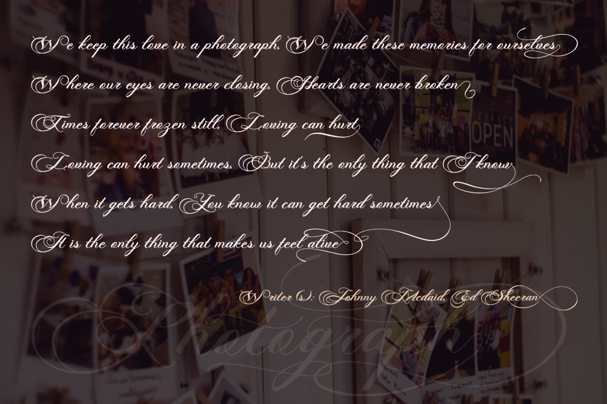 Photograph - Script Wedding Font, a Script Font by FHFont (Photo 5 of 10)