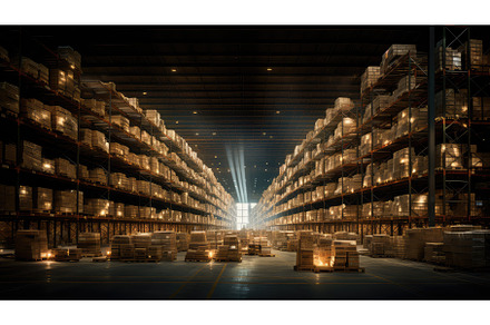 shipping goods warehouse building ai, a Background Photo by pikepicture