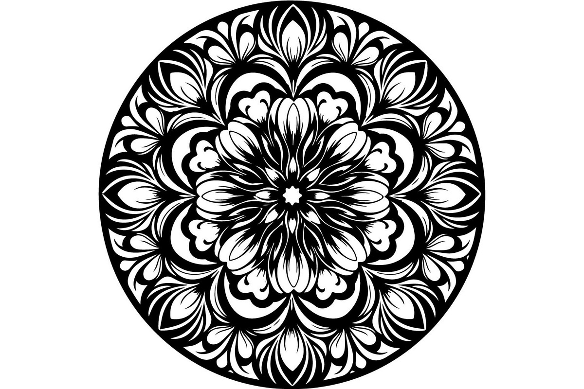Minimal Black Lotus Mandala, a Decorative Illustration by Designer_Momina (Photo 8 of 21)