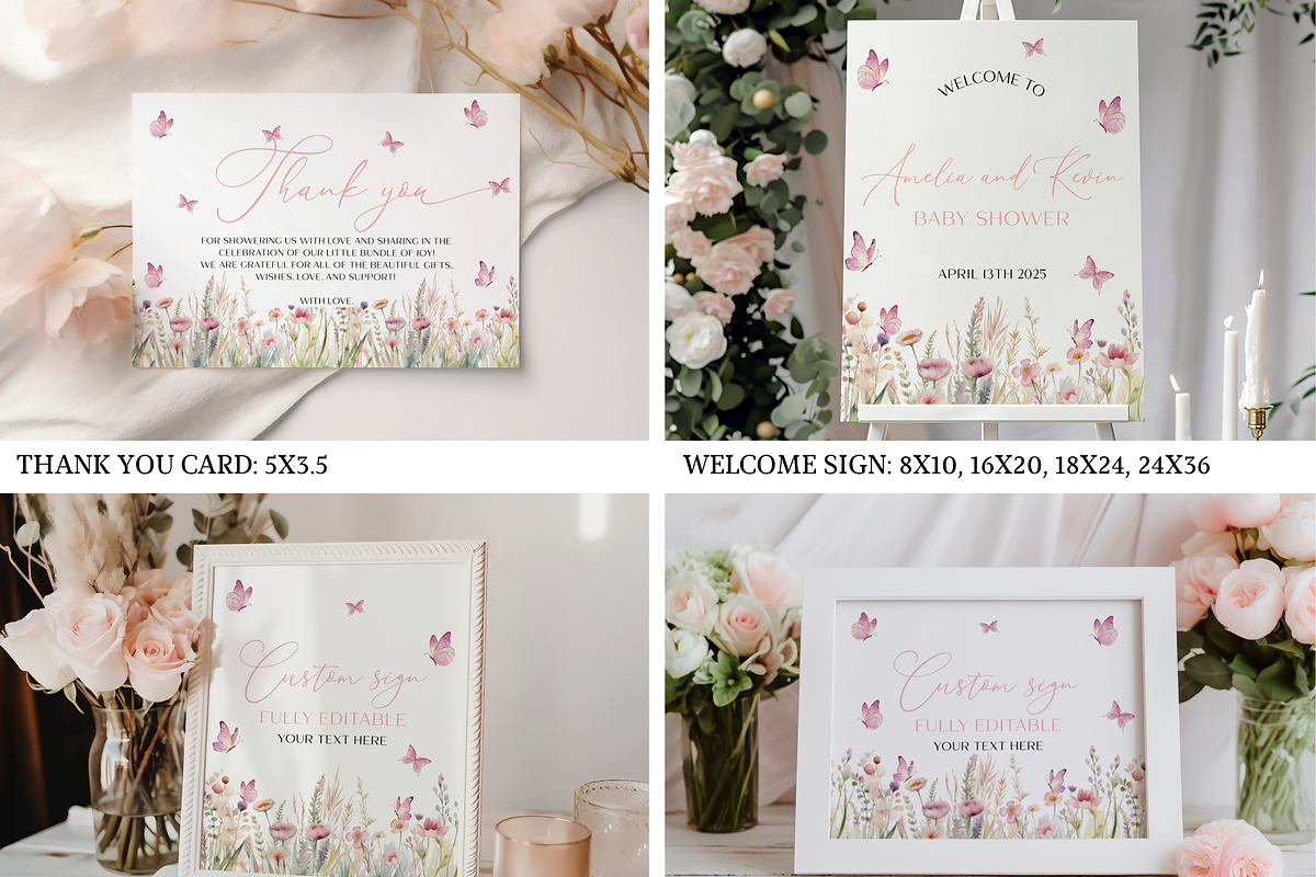 Wildflower Baby Shower Bundle, an Invitation Template by Digital_Mind (Photo 3 of 9)