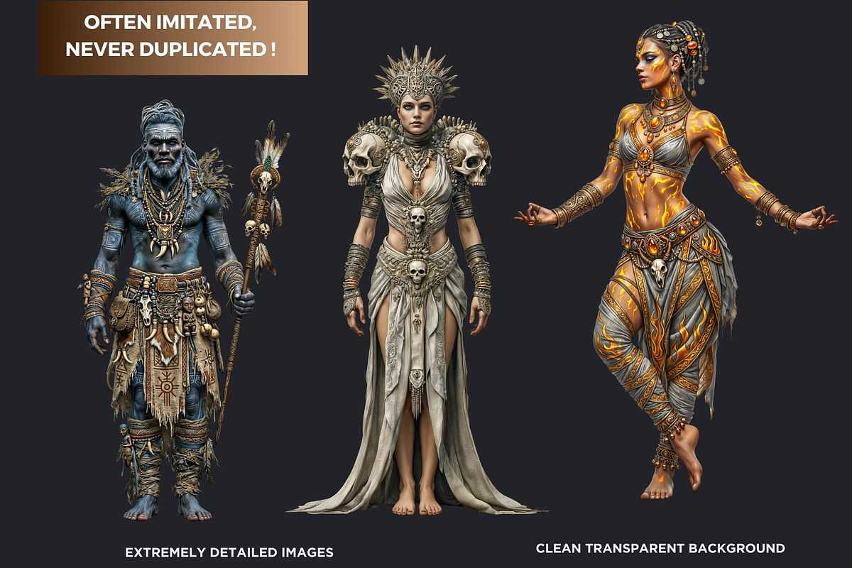 Primal Fantasy Tribal Characters PNG, a Person Illustration by ThatsDesignArt (Photo 3 of 13)