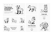Doodle Wolves Icons, a Solid Icon by Prosymbols (Thumbnail 4 of 6)