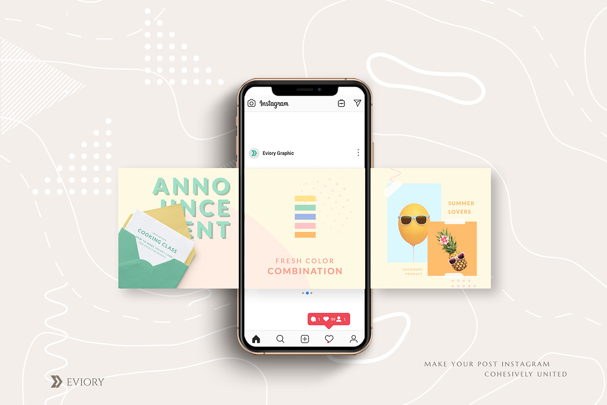 Instagram Puzzle Color - Canva & PS, a Social Media Template by Eviory
