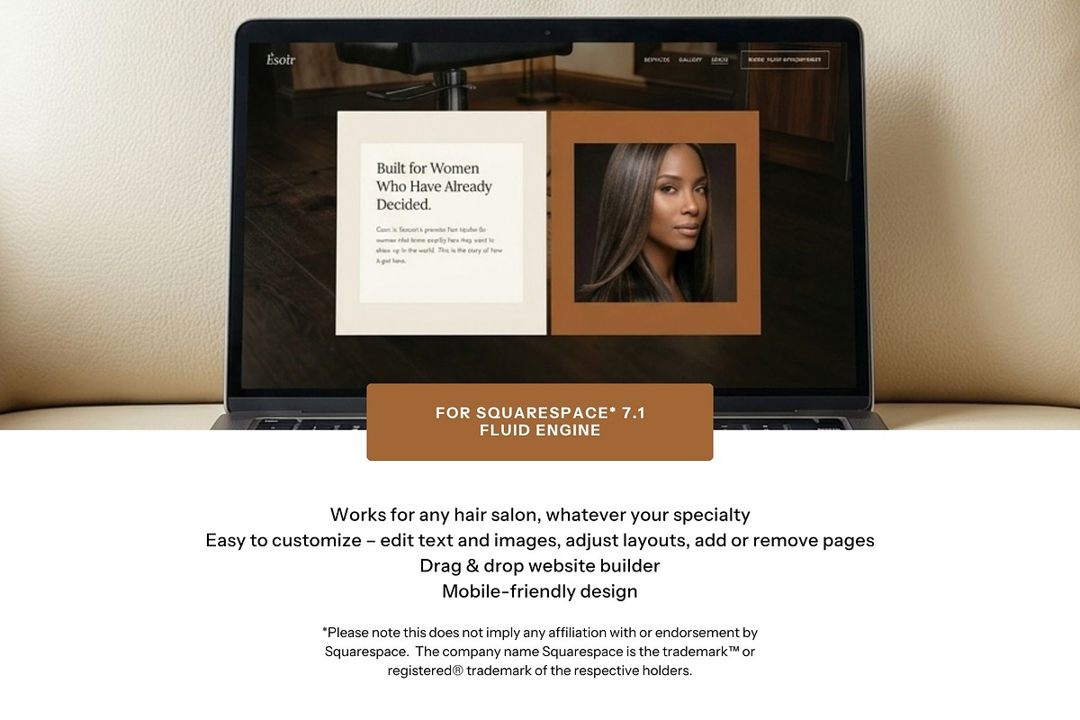 Hair Salon Website Template, a Squarespace Template by Pretty Boss Designs (Photo 5 of 6)