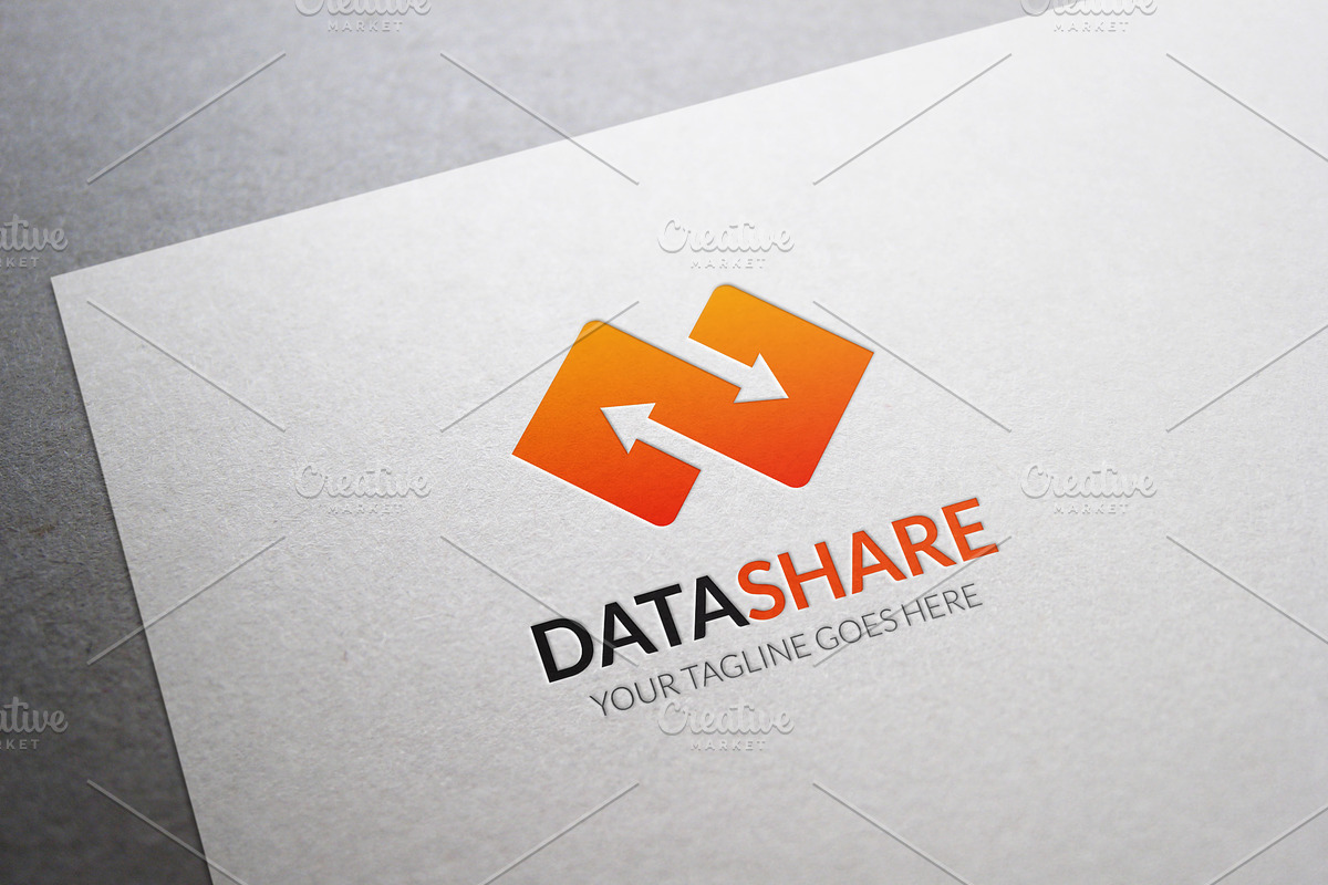 Data Share Logo, a Branding & Logo Template by XpertgraphicD