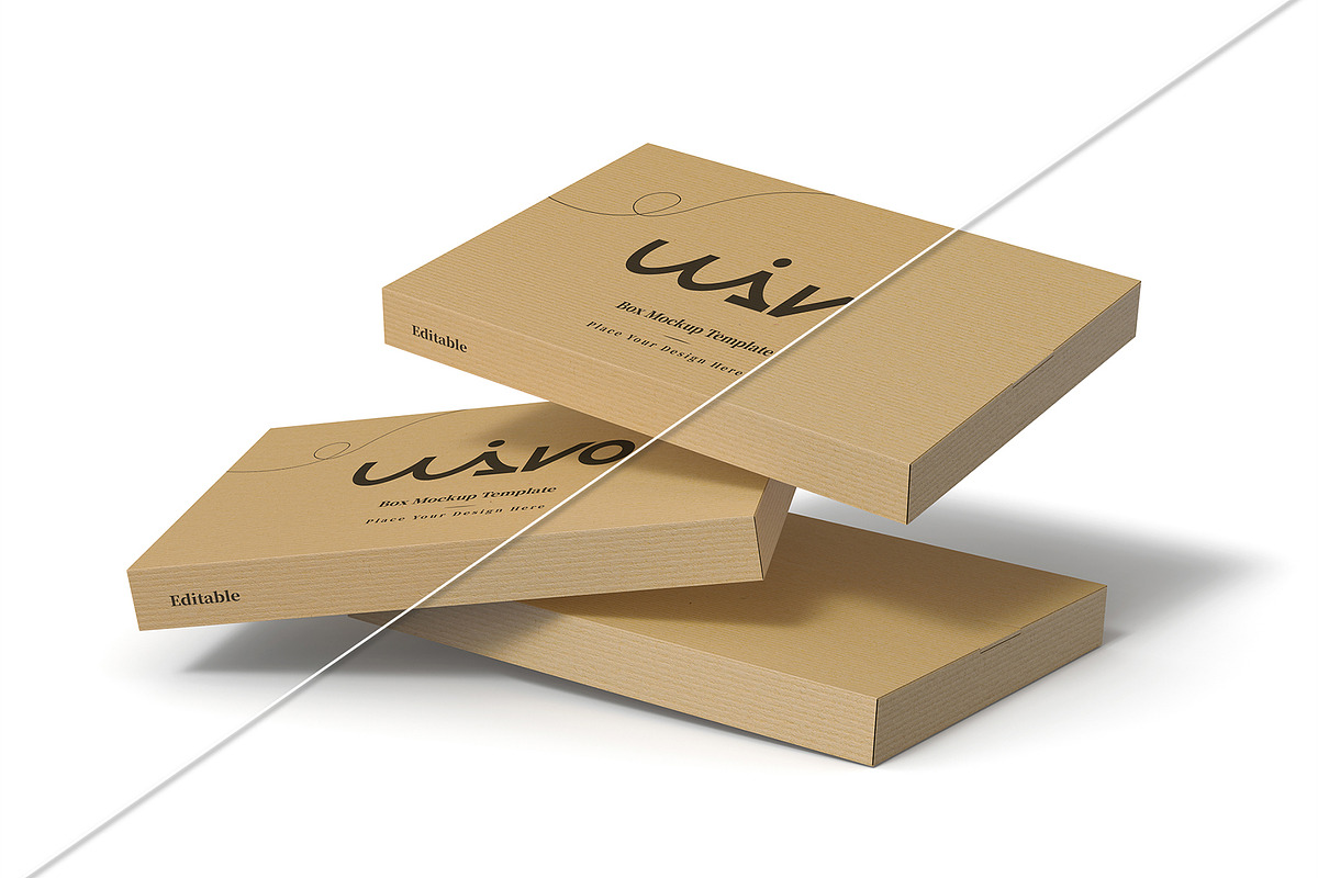 Floating Packaging Box Mockup