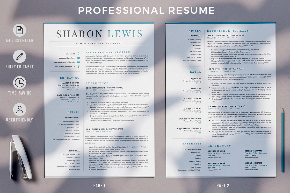 Professional Resume Format Example, a Resume Template by HIRED Design Studio (Photo 2 of 18)