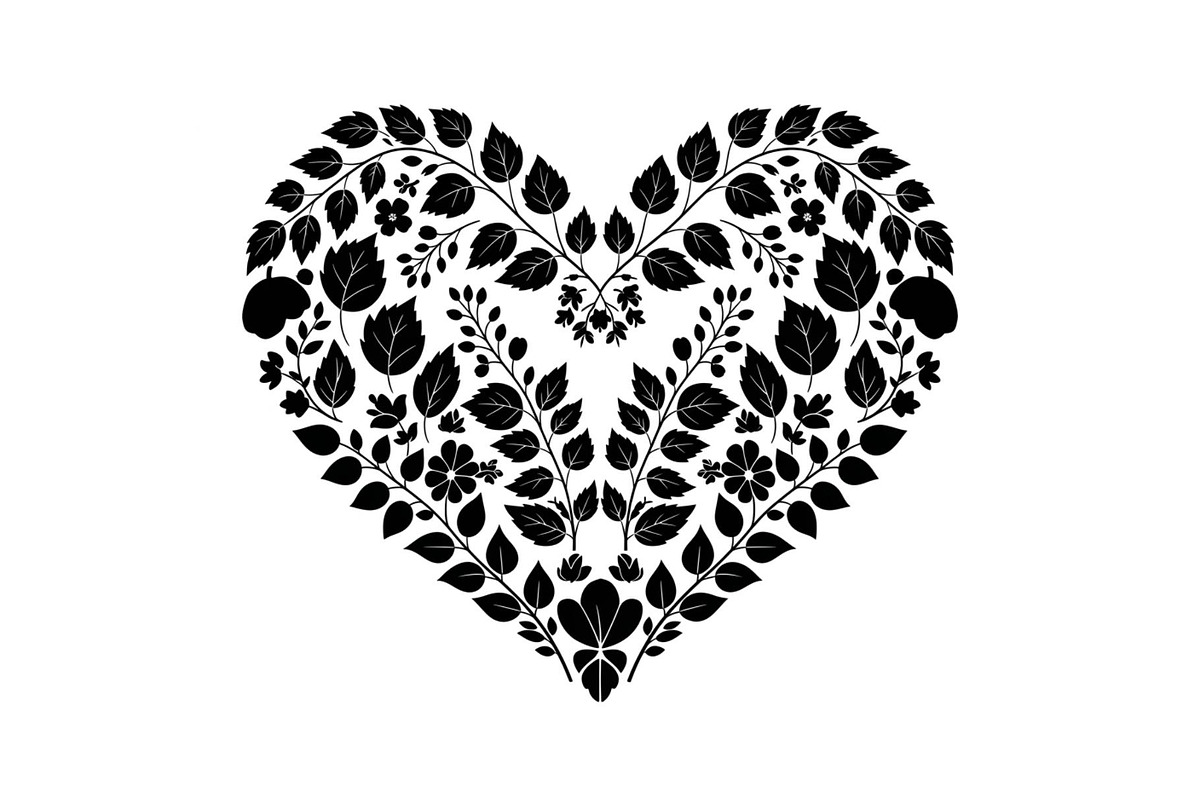Floral Heart Silhouette Bundle, an Illustration by Designs_River (Photo 24 of 31)