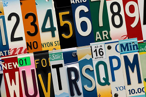 Mixed License Plate Random Letters