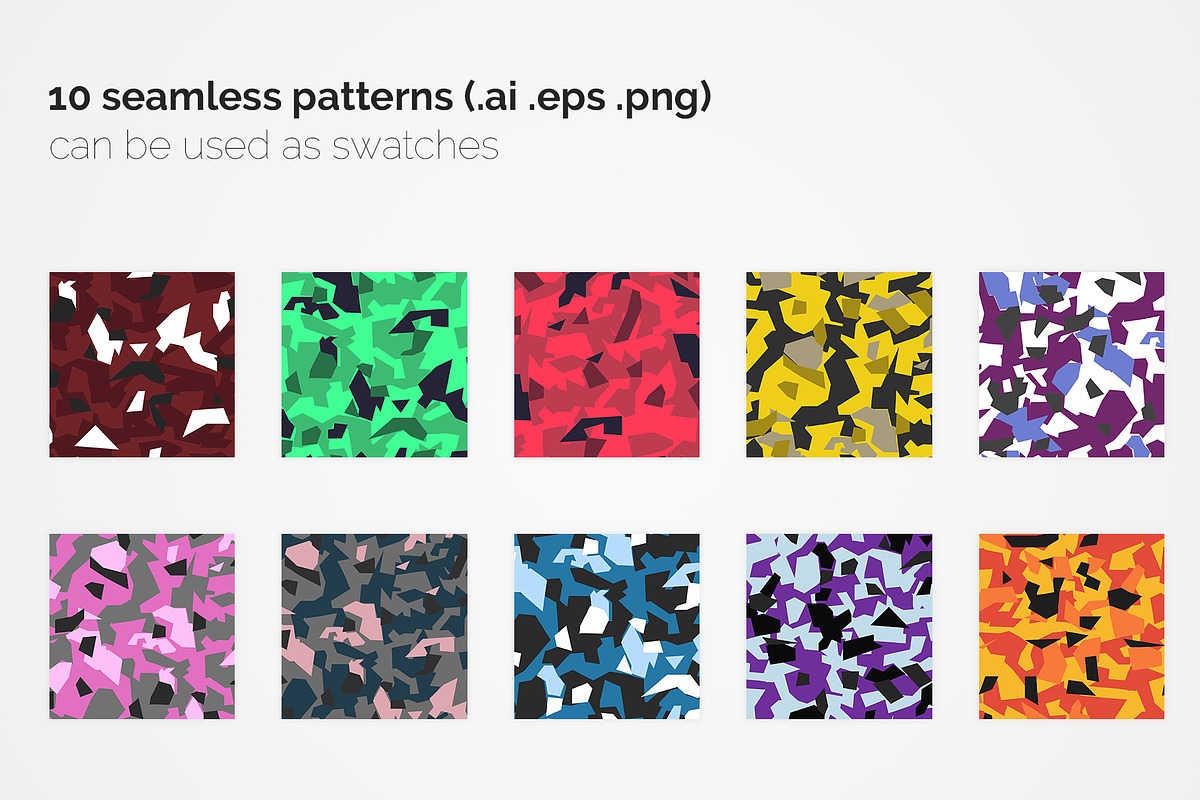 Fashion Polygon Camouflage Patterns, a Pattern Graphic by 3Y_Design (Photo 2 of 6)