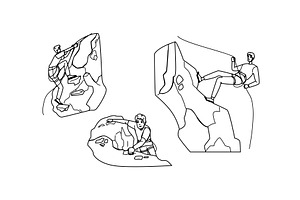 climber rock climbing man vector, a Person Illustration by pikepicture