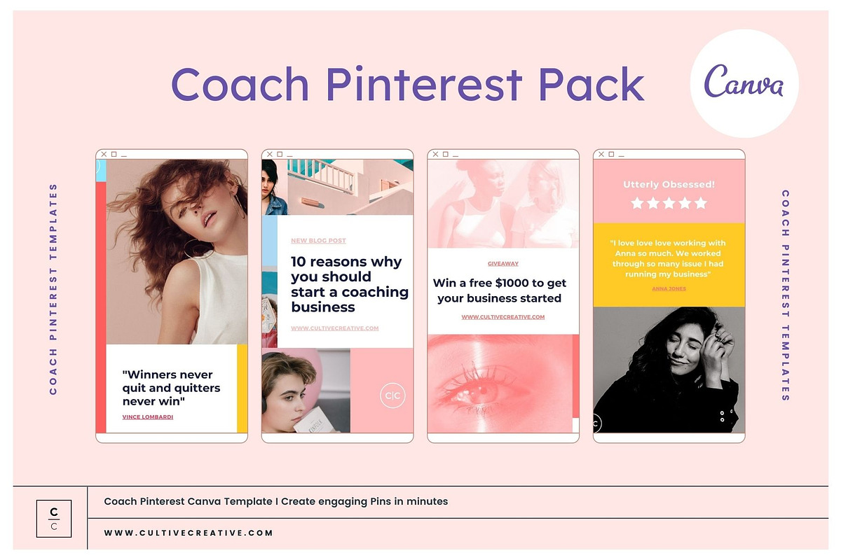 Bright Colorful Pinterest Pin, a Social Media Template by Cultive Creative (Photo 1 of 11)