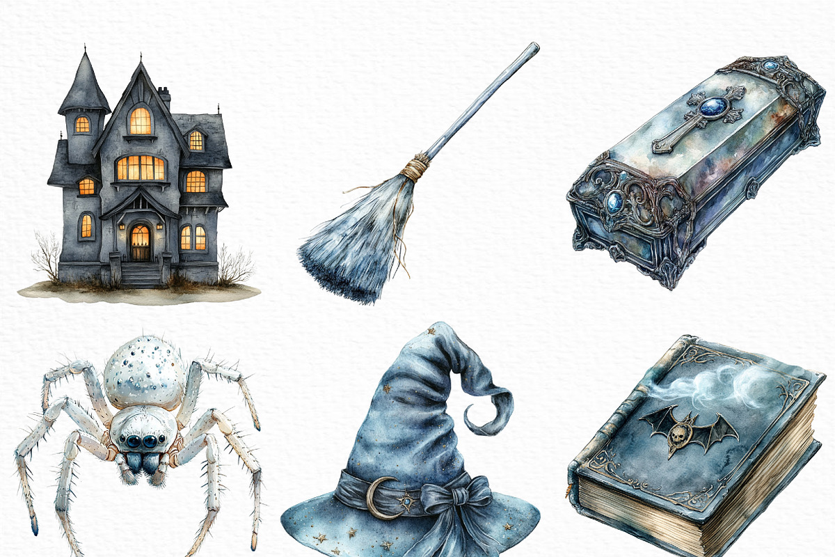 Silver Halloween Clipart, an Illustration by Craft Nest (Photo 2 of 6)