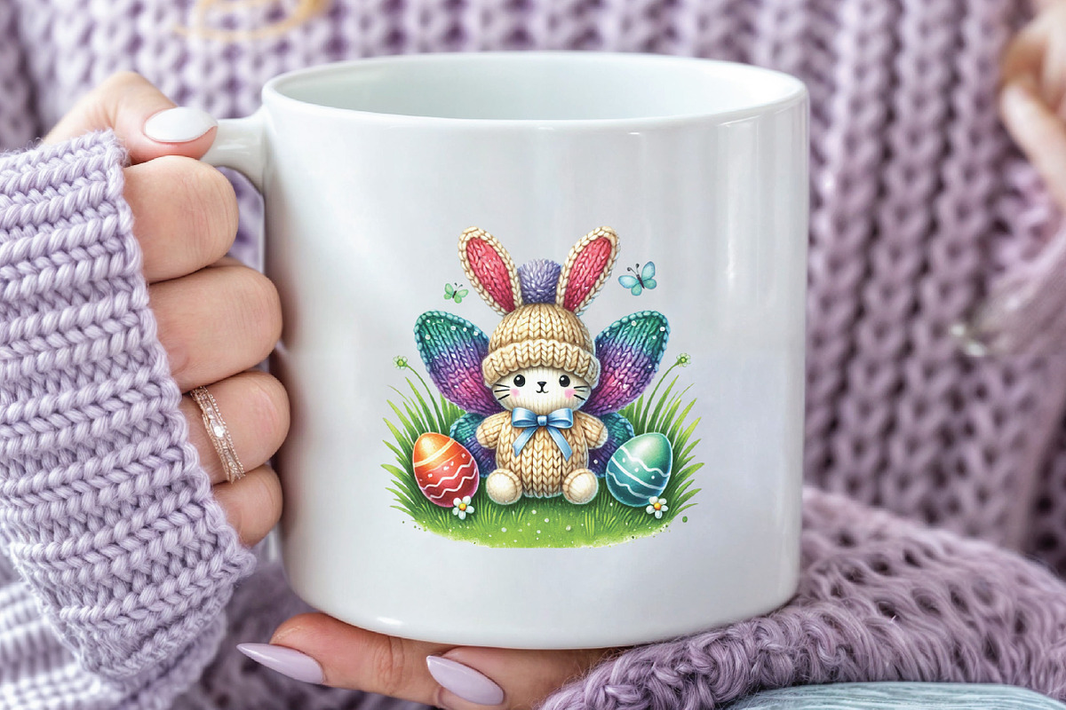 Easter Knitted Butterfly Clipart, an Illustration by DreamCafeArt (Photo 6 of 6)