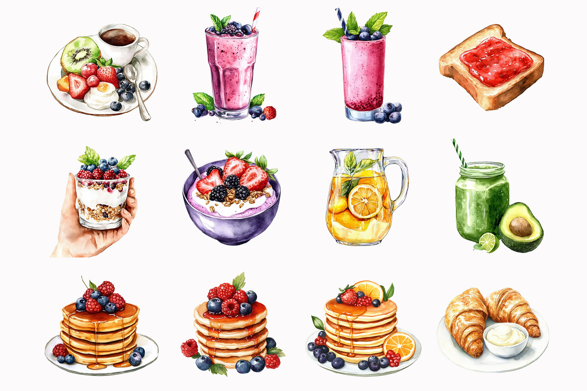 Healthy Food Clipart, an Illustration by Design Market (Photo 2 of 4)