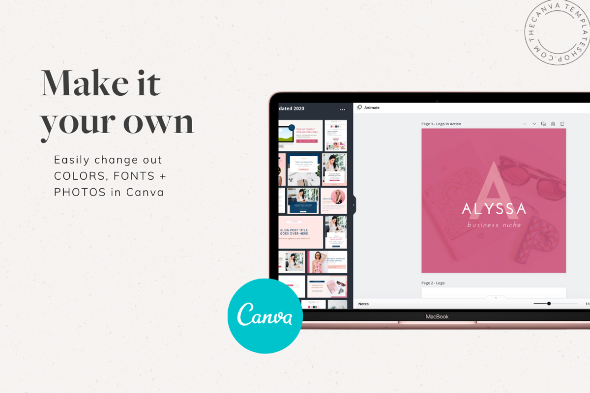 Alyssa Logo Canva Template, a Branding & Logo Template by The Canva Template Shop (Photo 2 of 4)