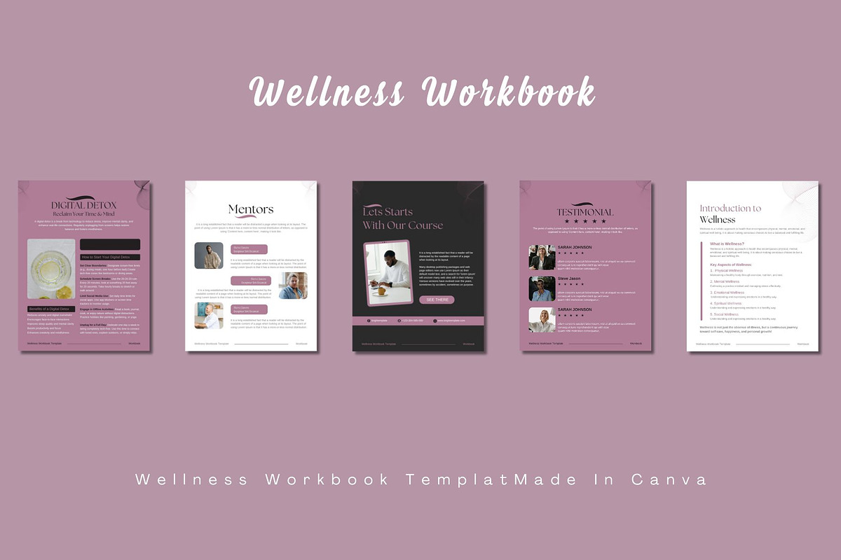 Wellness Coach Workbook Ebook Canva, a Magazine Template by TheBrightGrap (Photo 5 of 8)