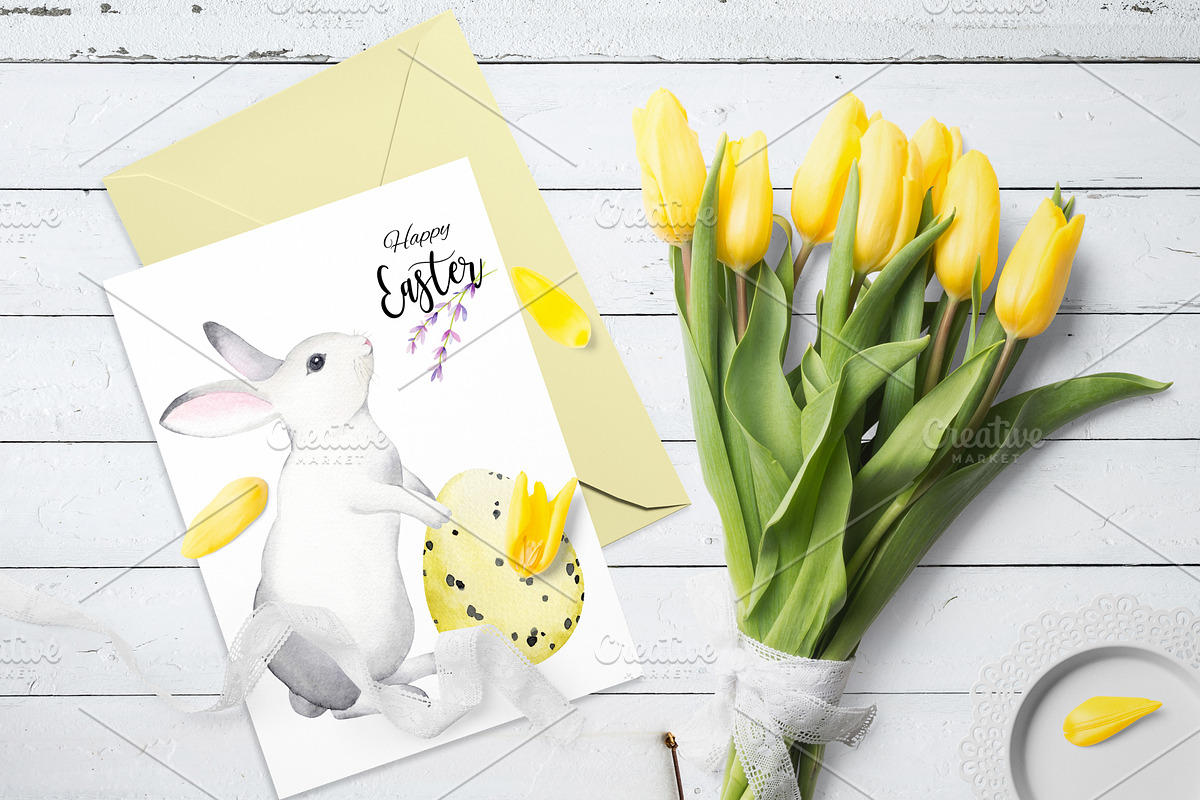 Watercolor rabbit easter, an Animal Illustration by Colibri Watercolor (Photo 2 of 5)