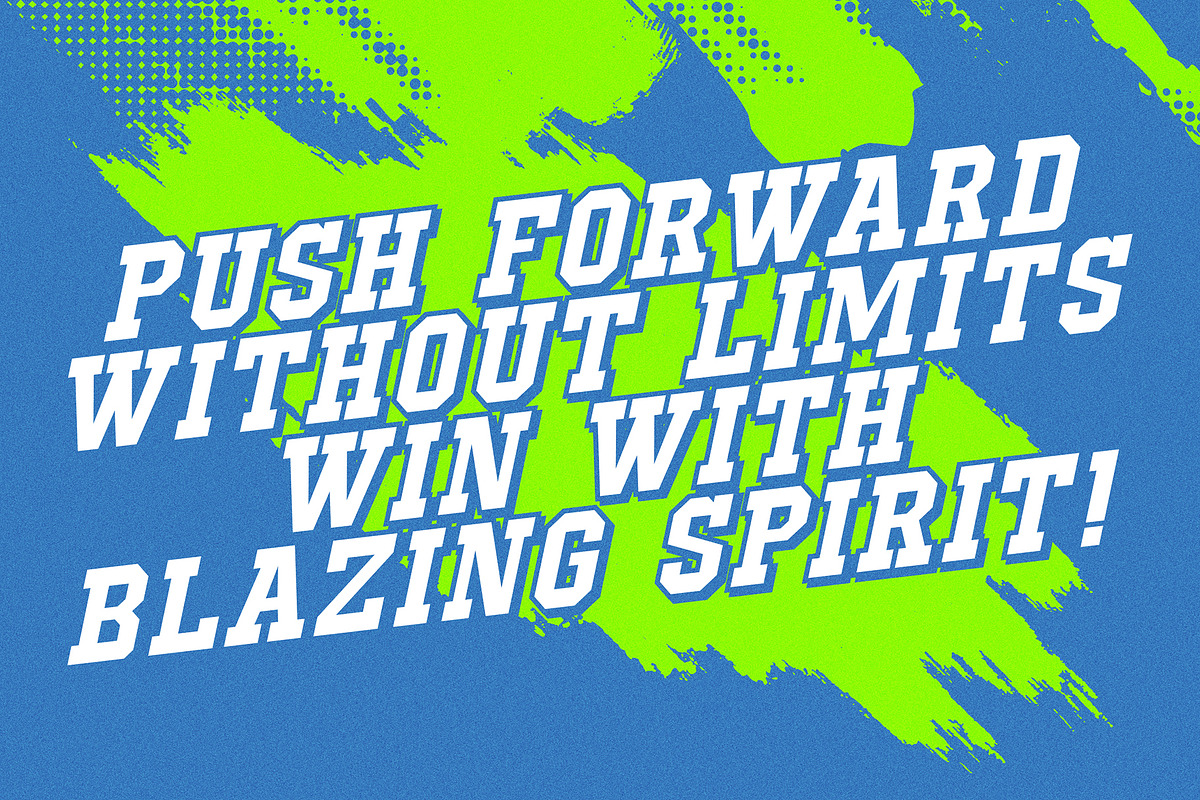Megrush - Sport Display Font, a Serif Font by Snape Design Studio (Photo 7 of 12)