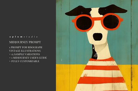 Prompt Illustration Vintage Risograp