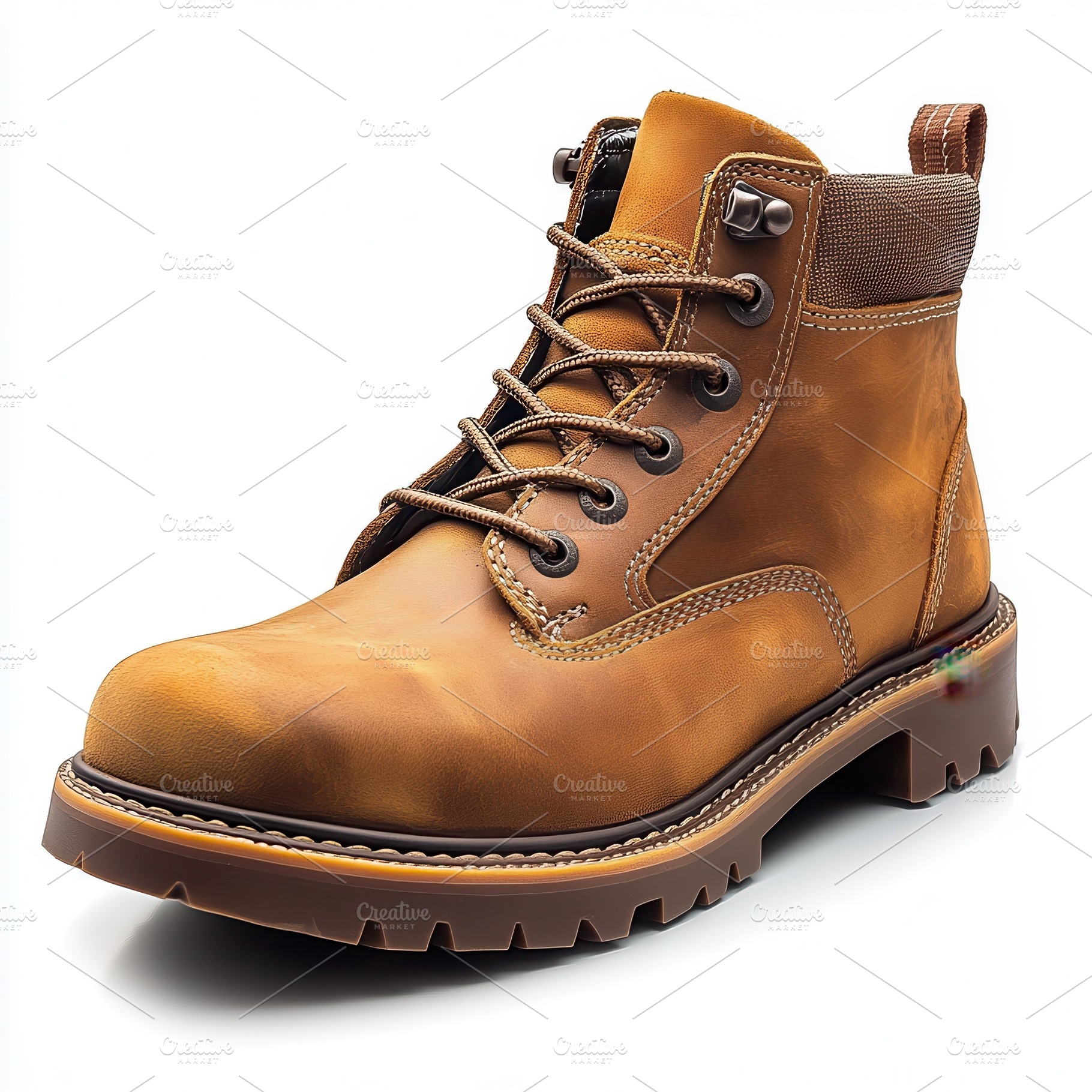 Stylish Brown Leather Boot Casual Fo, an Abstract Photo by Pixeness Studio