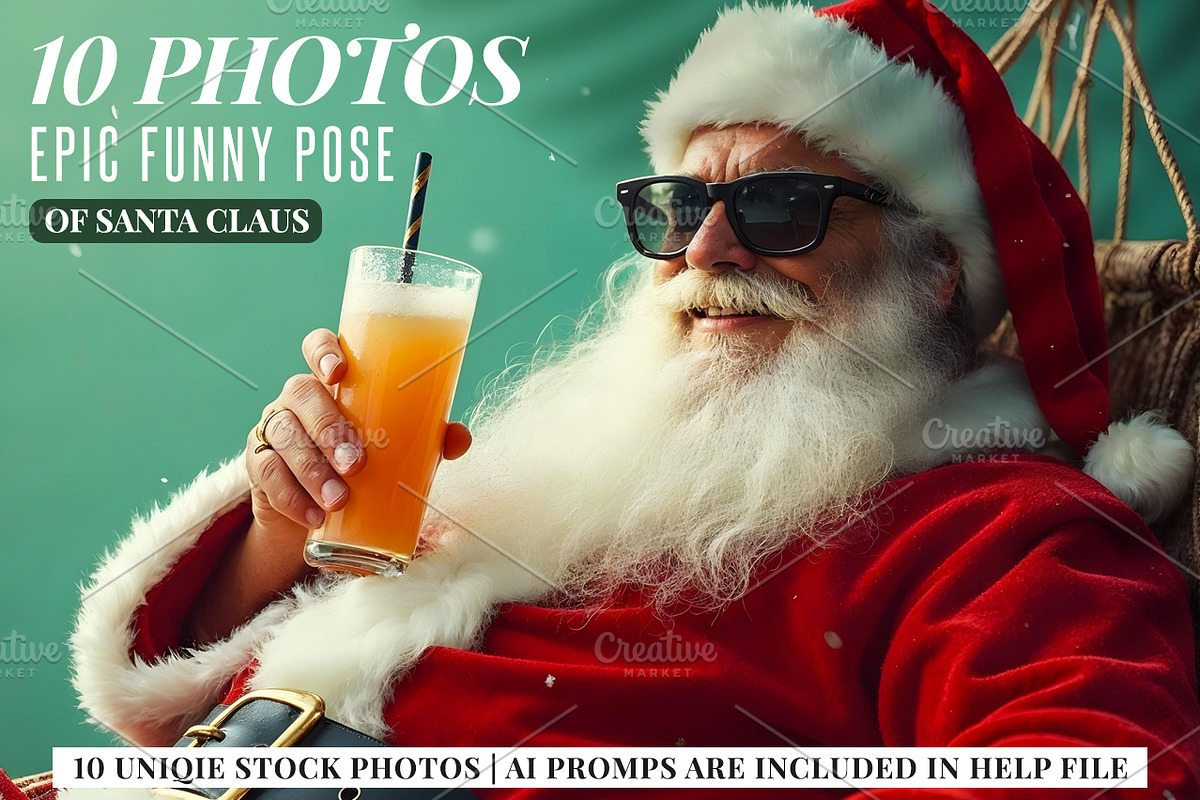 10 Funny Pose Santa Claus Photos, a Holiday Photo by PixelsDesign (Photo 1 of 6)
