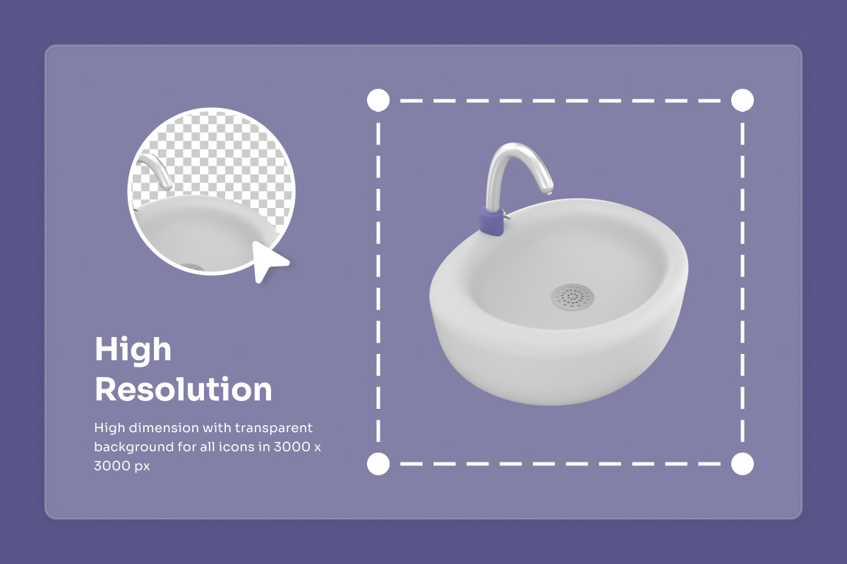 Bathroom Interior 3D Icon Set, a Work Illustration by twinstd (Photo 3 of 6)