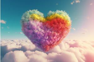 Rainbow Cloud Love. Generate Ai