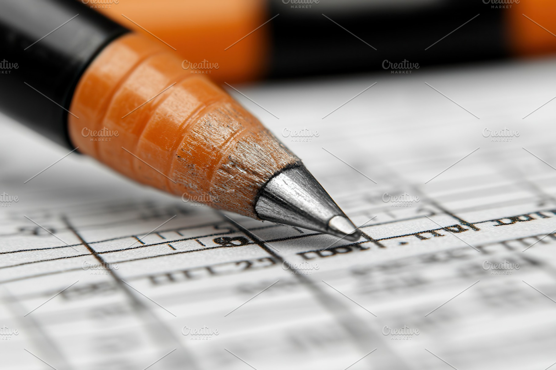 Close-up of a sharpened pencil on a, a Photo by Tanuart