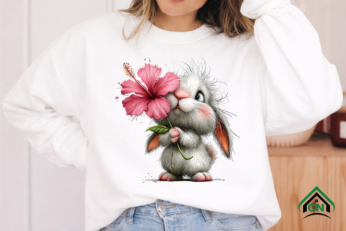 Whimsical Summer Bunny Clipart, an Illustration by Craft Nest (Photo 7 of 12)