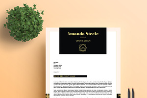 Black N Gold CV Resume Template / N