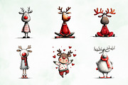 Quirky Funny Christmas Reindeer PNG, an Illustration by Creative Art (Thumbnail 4 of 14)